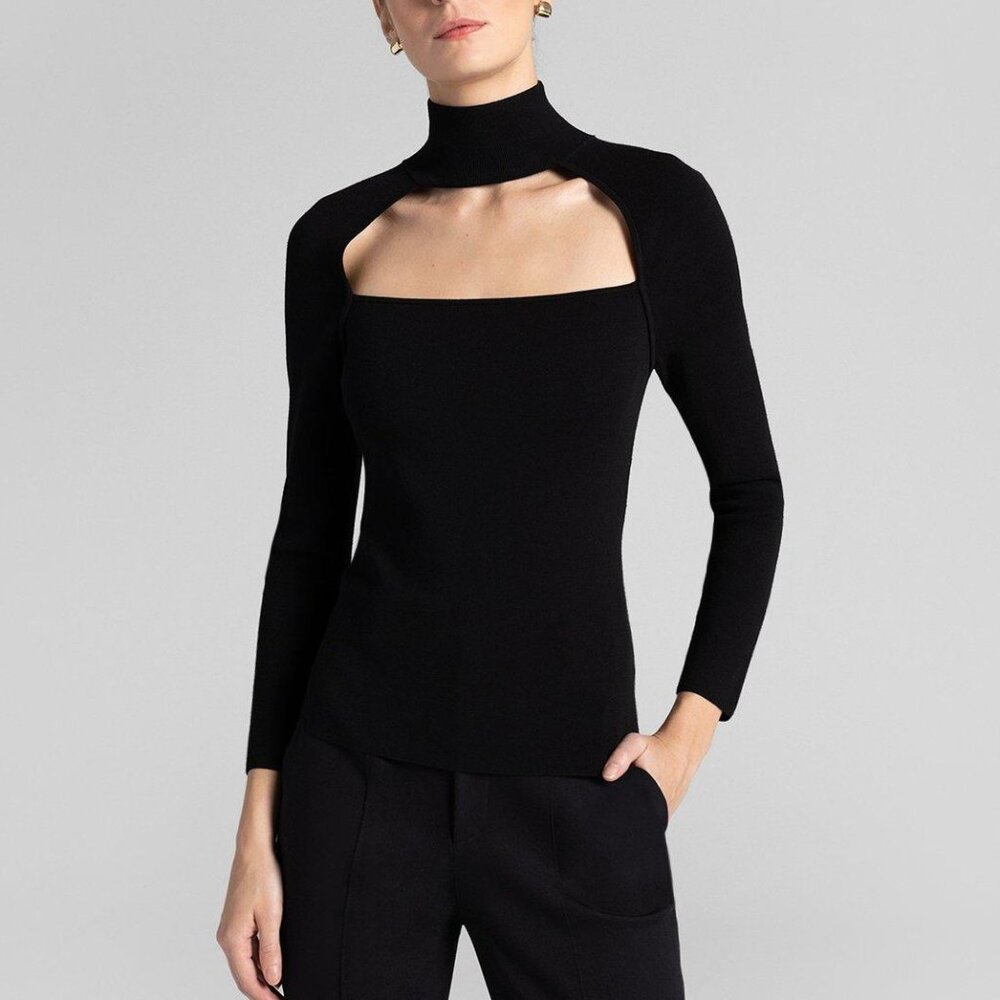 A.L.C. Brianne Cutout Turtleneck Top, Size S